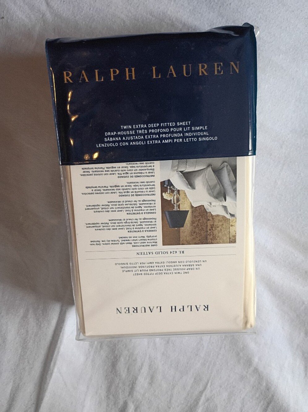 Ralph Lauren  Cream Packaged Twin Fitted Sheet
